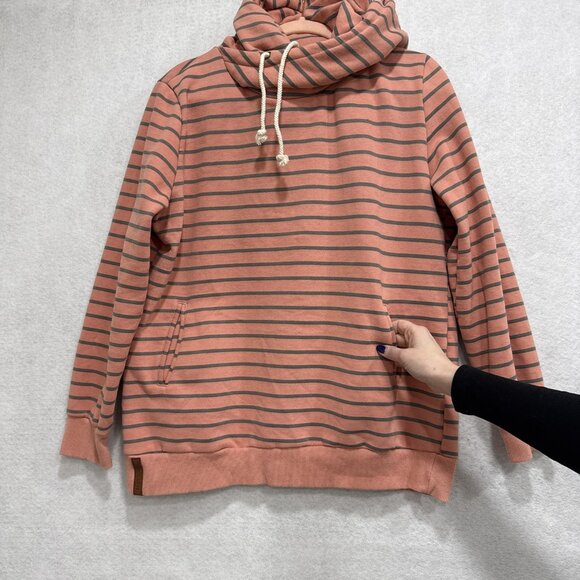 Ampersand Avenue Sweatshirt Womens XXL Pink Stripe Cowl Neck Fleece Pullover - Picture 7 of 10